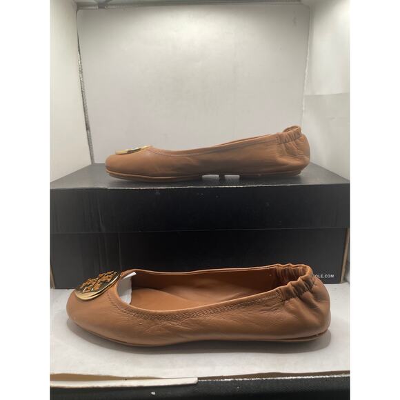 Tory Burch Reva Travel Leather Ballet Flats Size 8.5 M - Picture 3 of 10
